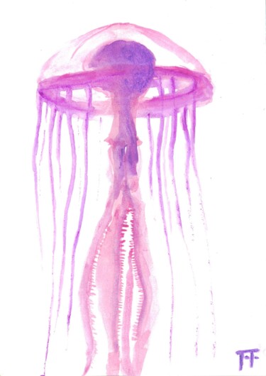 Pintura intitulada "Medusa 1" por Etienne Dincuff, Obras de arte originais, Aquarela