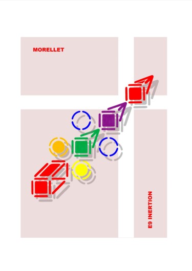 Digitale Kunst mit dem Titel "Hommage à MORELLET" von Etienne Frouin (E9 Inertion), Original-Kunstwerk, Digitale Malerei