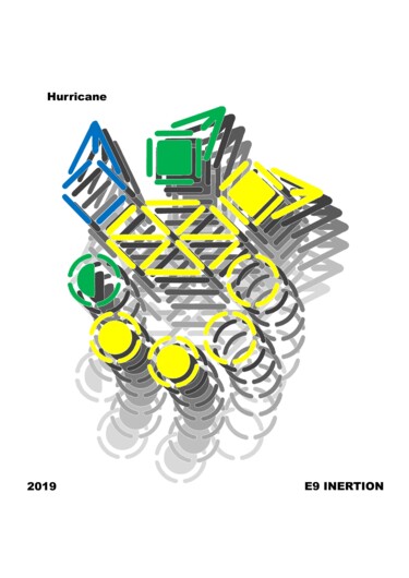 Digitale Kunst mit dem Titel "HURRICANE" von Etienne Frouin (E9 Inertion), Original-Kunstwerk, 2D digitale Arbeit