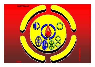 Digitale Kunst mit dem Titel "AUSTRALIA is burning" von Etienne Frouin (E9 Inertion), Original-Kunstwerk, 2D digitale Arbeit