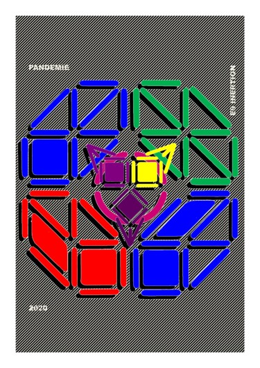 Artes digitais intitulada "PANDEMIE" por Etienne Frouin (E9 Inertion), Obras de arte originais, Trabalho Digital 2D