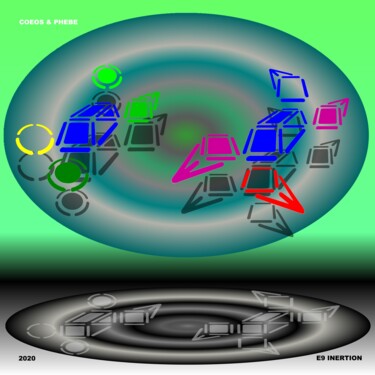 Arts numériques intitulée "COEOS & PHEBE" par Etienne Frouin (E9 Inertion), Œuvre d'art originale, Travail numérique 2D