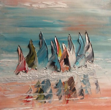 Peinture intitulée "Au gré du vent" par Etienne Guérinaud, Œuvre d'art originale, Huile Monté sur Autre panneau rigide