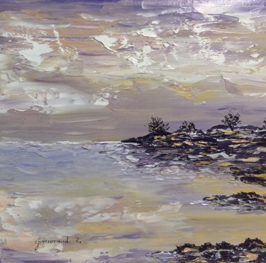 Painting titled "Paysage marin" by Etienne Guérinaud, Original Artwork, Oil