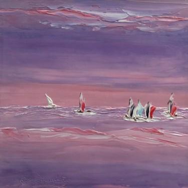 Peinture intitulée "Balade en mer" par Etienne Guérinaud, Œuvre d'art originale, Huile Monté sur Autre panneau rigide