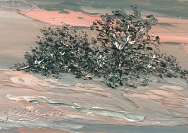 Peinture intitulée "Le buisson en hiver" par Etienne Guérinaud, Œuvre d'art originale, Huile Monté sur Autre panneau rigide