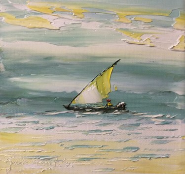Pittura intitolato "Promenade en solo" da Etienne Guérinaud, Opera d'arte originale, Olio Montato su Altro pannello rigido