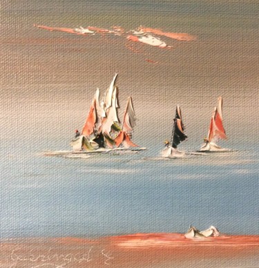 Painting titled "Paysage marin" by Etienne Guérinaud, Original Artwork, Oil