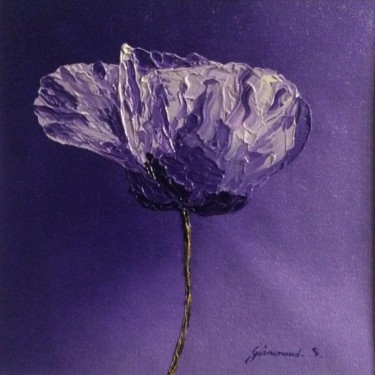 「Coquelicot violet (…」というタイトルの絵画 Etienne Guérinaudによって, オリジナルのアートワーク, オイル その他の剛性パネルにマウント