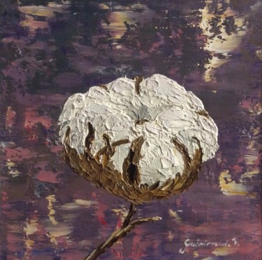 Pintura titulada "Fleur de coton (4)" por Etienne Guérinaud, Obra de arte original, Oleo