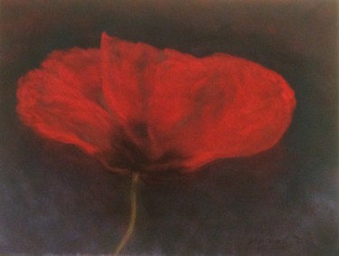 Dessin intitulée "Fleur de rêve" par Etienne Guérinaud, Œuvre d'art originale, Pastel Monté sur Verre