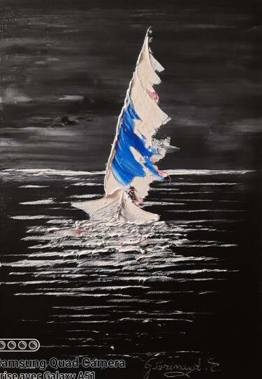 Картина под названием "le solitaire" - Etienne Guérinaud, Подлинное произведение искусства, Масло Установлен на Другая жестк…
