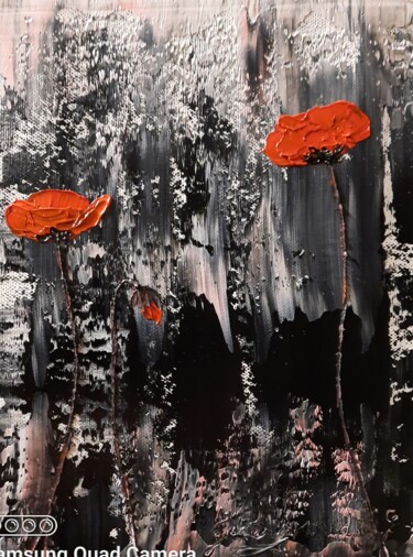 Peinture intitulée "Rouge pour la vie" par Etienne Guérinaud, Œuvre d'art originale, Huile Monté sur Autre panneau rigide
