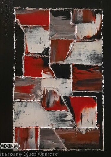 Painting titled "Abstrait dans toute…" by Etienne Guérinaud, Original Artwork, Oil Mounted on Other rigid panel