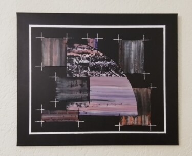 Painting titled "Abstraite 2" by Etienne Guérinaud, Original Artwork, Collages Mounted on Wood Stretcher frame