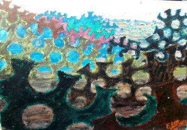 Peinture intitulée "paysage-en-fer.jpg" par Etienne Saint-Michel, Œuvre d'art originale, Acrylique