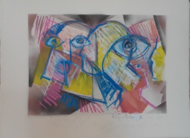 Рисунок под названием "Hommage à Picasso" - De Grati, Подлинное произведение искусства, Акрил
