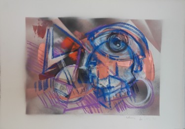 Drawing titled "Reflexion" by De Grati, Original Artwork, Pastel