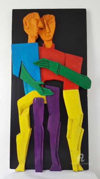 Peinture intitulée "les amoureux" par Étienne Dupé, Œuvre d'art originale, Acrylique