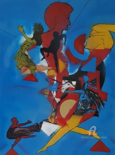Painting titled "Danse et Mouvement I" by Étienne Dupé, Original Artwork, Acrylic