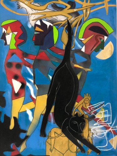 제목이 "Composition III"인 미술작품 Étienne Dupé로, 원작, 아크릴 나무 들것 프레임에 장착됨