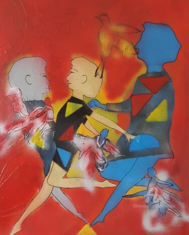 Painting titled "Danse et mouvement…" by Étienne Dupé, Original Artwork, Acrylic