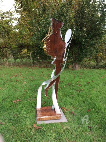 Sculpture titled "Danseuse et son omb…" by Étienne Dupé, Original Artwork, Metals