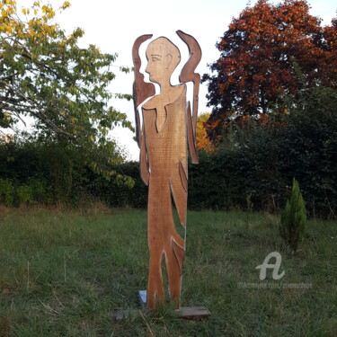 Skulptur mit dem Titel "Ange" von Étienne Dupé, Original-Kunstwerk, Metalle