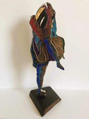 Sculpture titled "Pensive" by Étienne Dupé, Original Artwork, Metals