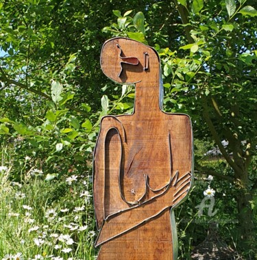 Sculpture titled "Femme debout" by Étienne Dupé, Original Artwork, Metals