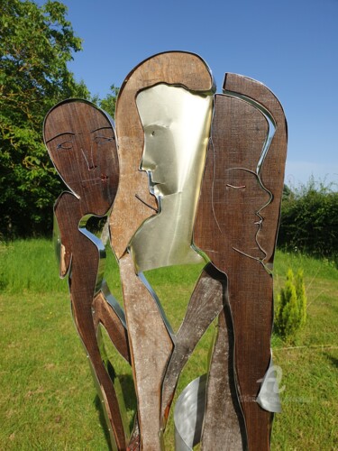 Scultura intitolato "Le trio" da Étienne Dupé, Opera d'arte originale, Metalli