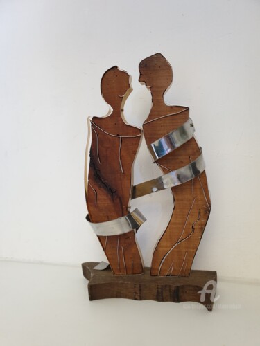 Sculpture intitulée "La conversaion" par Étienne Dupé, Œuvre d'art originale, Aluminium
