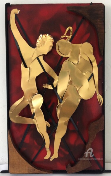 "La danse" başlıklı Heykel Étienne Dupé tarafından, Orijinal sanat, Alüminyum Ahşap panel üzerine monte edilmiş