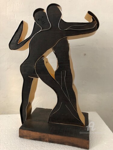 Скульптура под названием "Petit couple dansant" - Étienne Dupé, Подлинное произведение искусства, Алюминий