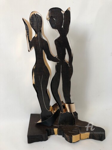 Sculpture intitulée "Petit couple" par Étienne Dupé, Œuvre d'art originale, Aluminium
