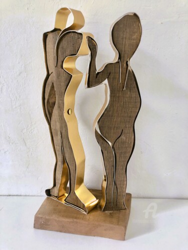Skulptur mit dem Titel "Geste de tendresse" von Étienne Dupé, Original-Kunstwerk, Aluminium