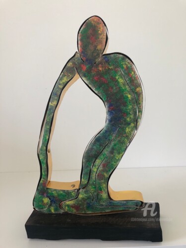 Скульптура под названием "main dans main" - Étienne Dupé, Подлинное произведение искусства, Дерево