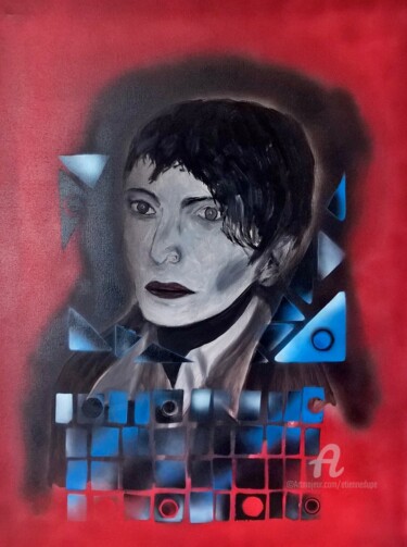 Painting titled "BARBARA" by Étienne Dupé, Original Artwork, Oil Mounted on Wood Stretcher frame