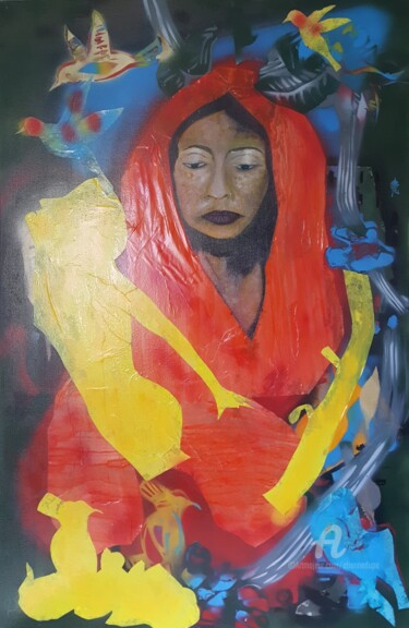 Painting titled "ZOHA du Pakistan" by Étienne Dupé, Original Artwork, Acrylic