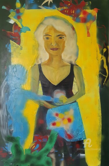Painting titled "ASTRID la suédoise" by Étienne Dupé, Original Artwork, Acrylic