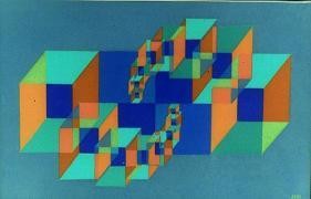 Peinture intitulée "L'infini en bleu" par Êtin, Œuvre d'art originale