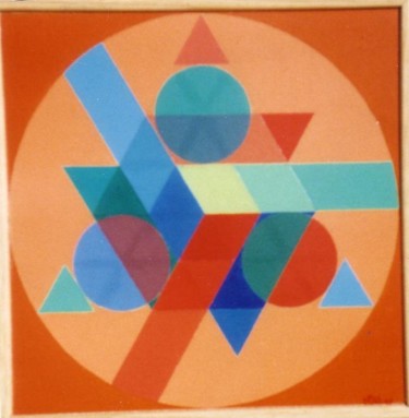 Peinture intitulée "deux cubes" par Êtin, Œuvre d'art originale