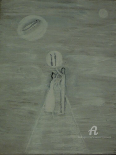 Peinture intitulée "L'Absolu en blanc" par Etolessence, Œuvre d'art originale, Pastel