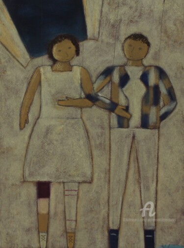 Painting titled "Marionnettesamoureu…" by Etolessence, Original Artwork, Other