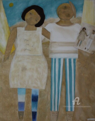 Peinture intitulée "Marionnettes amoure…" par Etolessence, Œuvre d'art originale