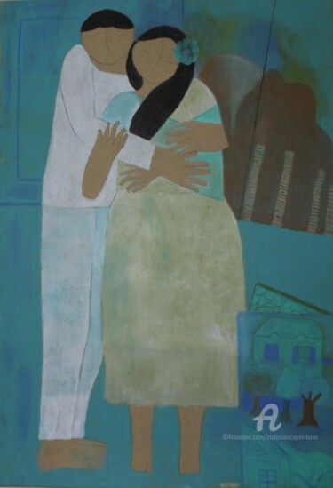Pintura titulada "Amoureuxauxarbres,i…" por Etolessence, Obra de arte original, Pastel