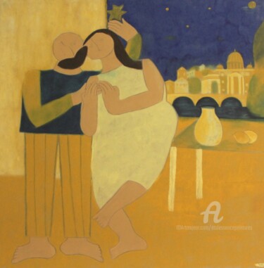 Painting titled "Petits Amoureux, le…" by Etolessence, Original Artwork