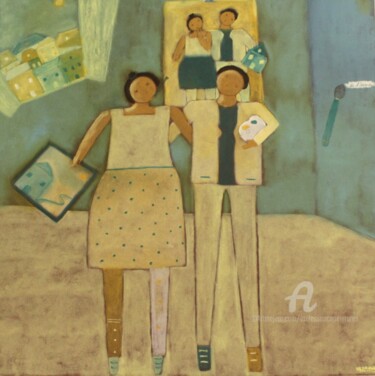Peinture intitulée "PetitesMarionnettes…" par Etolessence, Œuvre d'art originale, Pastel