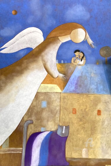 Peinture intitulée "Petits Amoureux sur…" par Etolessence, Œuvre d'art originale, Pastel
