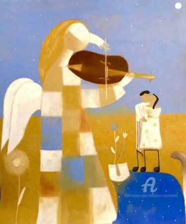 Картина под названием "Petits Amoureux à l…" - Etolessence, Подлинное произведение искусства, Пастель